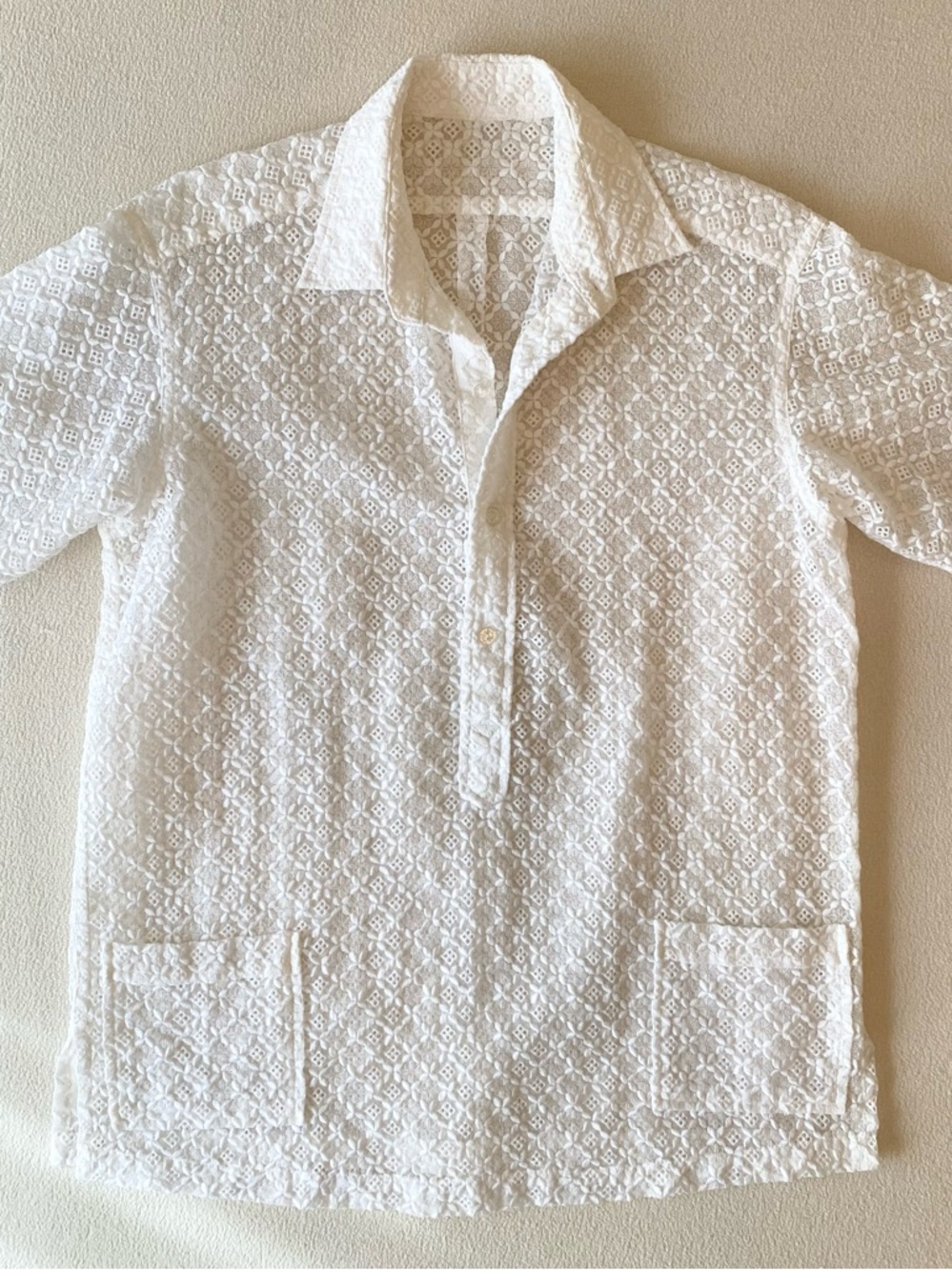 Sheer Lace Popover - Beach